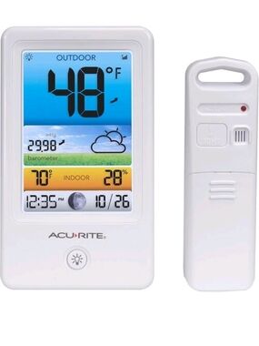 White Color Weather Station with Remote Sensor